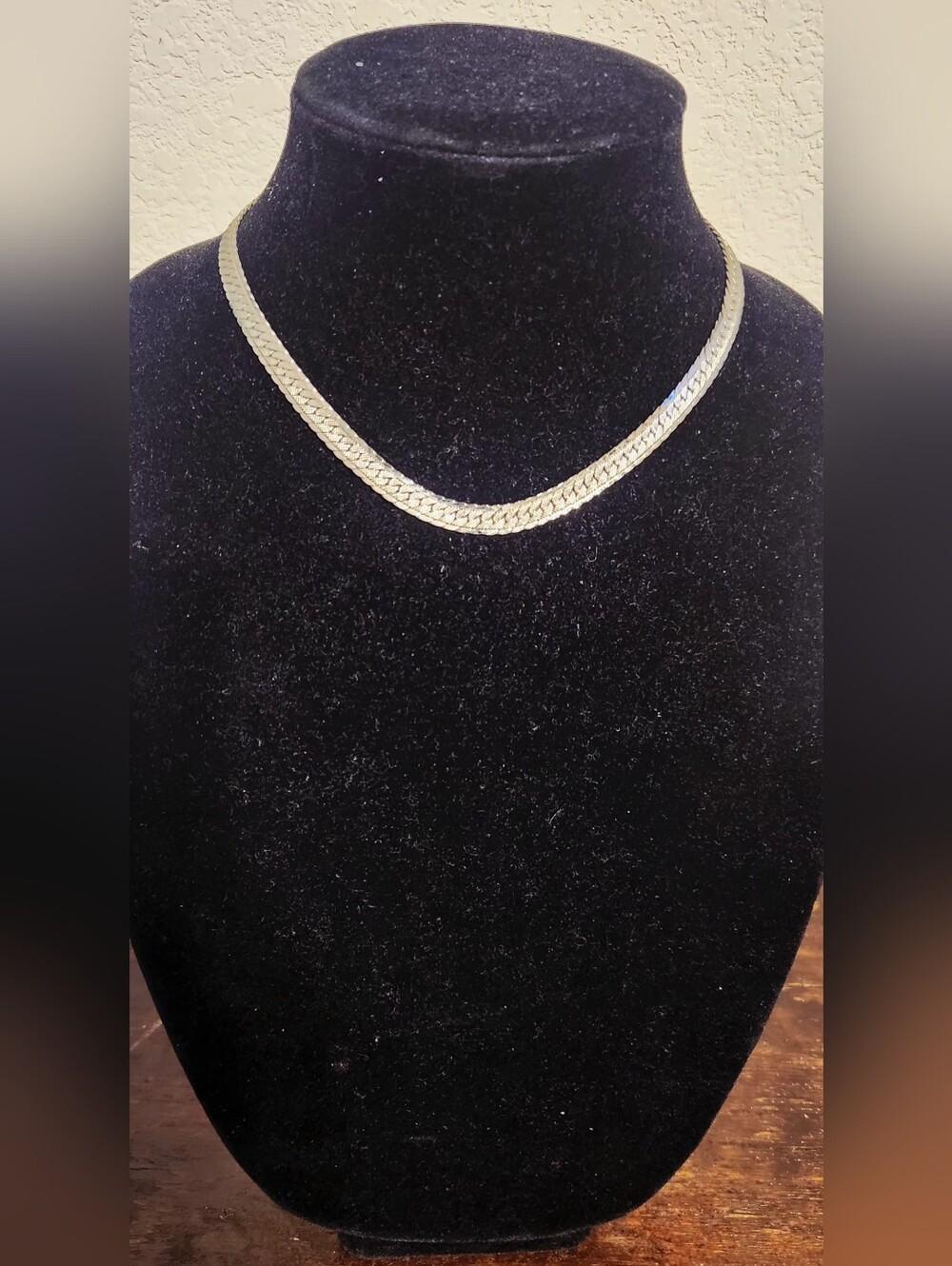 Silver Tone Herringbone Necklace
